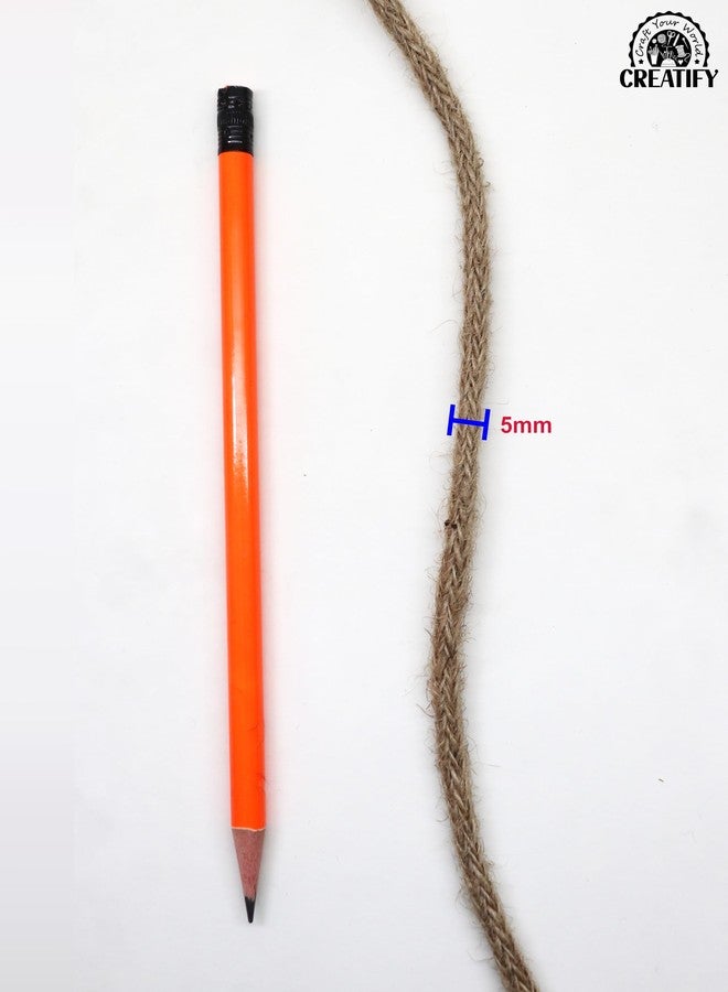 حبل الجوت الطبيعي من كرييتيفاي (20 مترًا، 5 مم، 12 خيطًا) | خيط الجوت | خيط الجوت | خيط صديق للبيئة للأعمال اليدوية والفنون والديكور والمزيد - Image 3